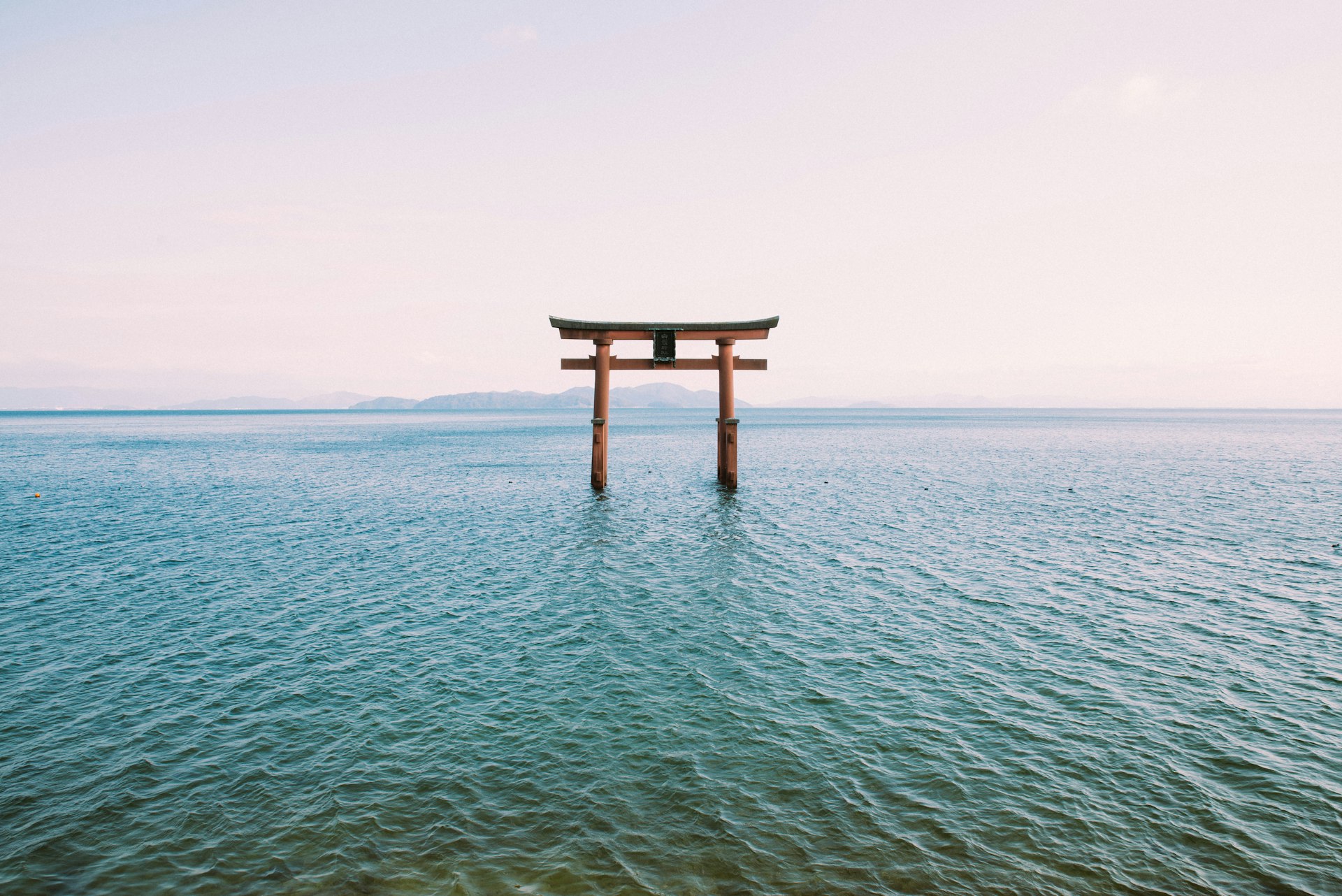 a tori tori floating in the middle of a body of water